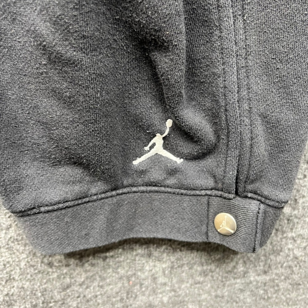Jordan Sweatpants Mens Medium Gray Jumpman Fleece Joggers Snap Athletic Pants - Picture 15 of 16